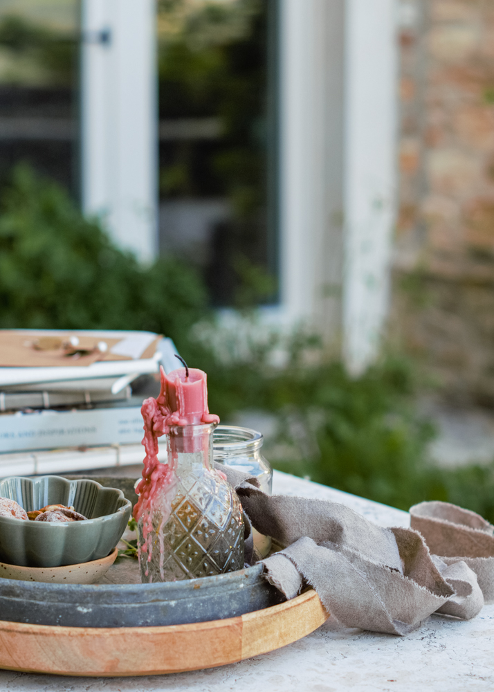 Rustic table set outdoors s for mindfu leisure moments and creative photography 